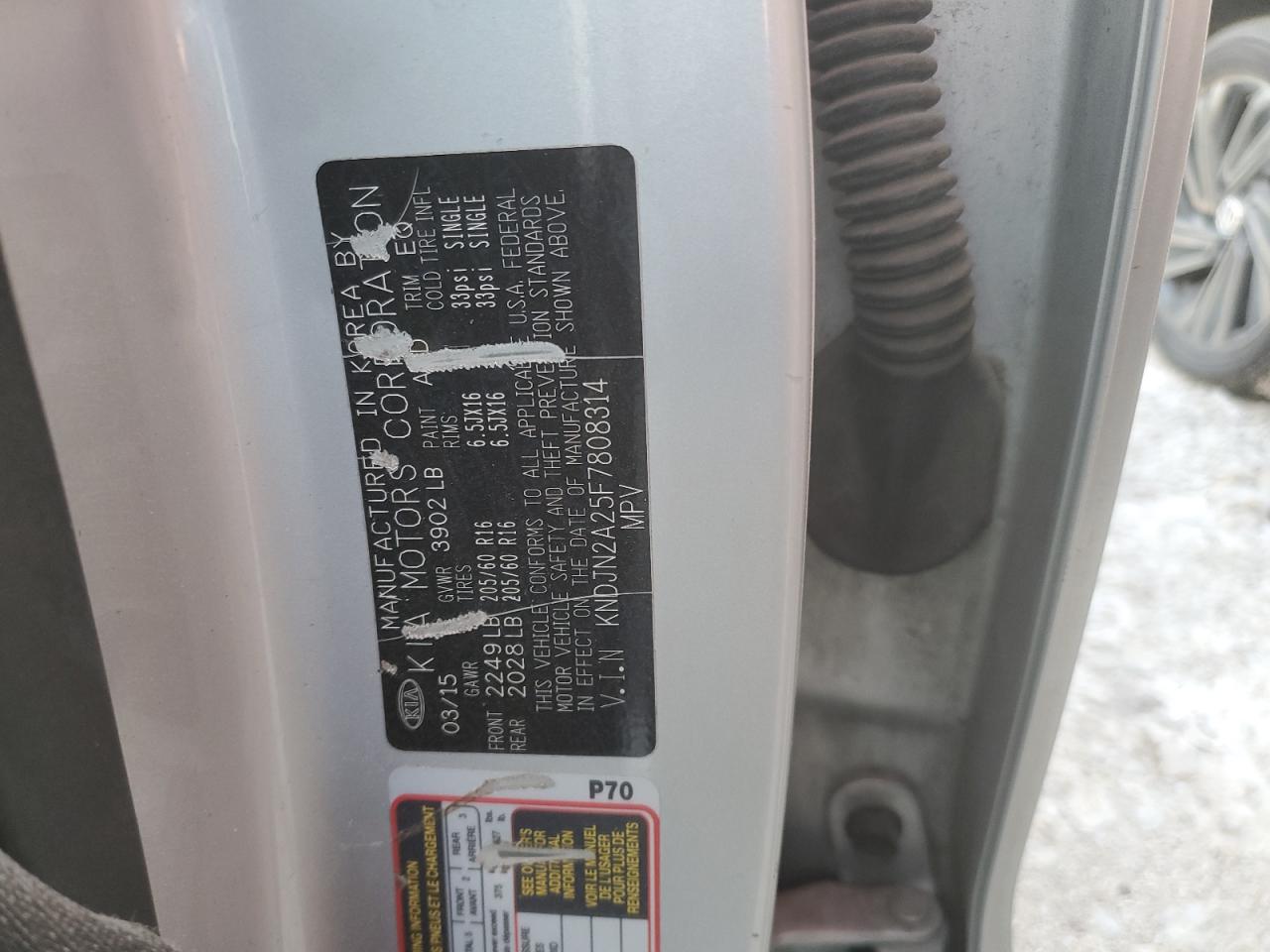 KNDJN2A25F7808314 2015 Kia Soul