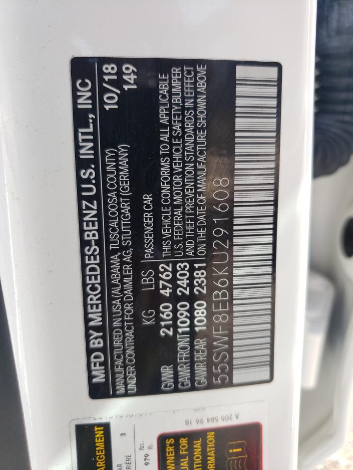 55SWF8EB6KU291608 2019 Mercedes-Benz C 300 4Matic