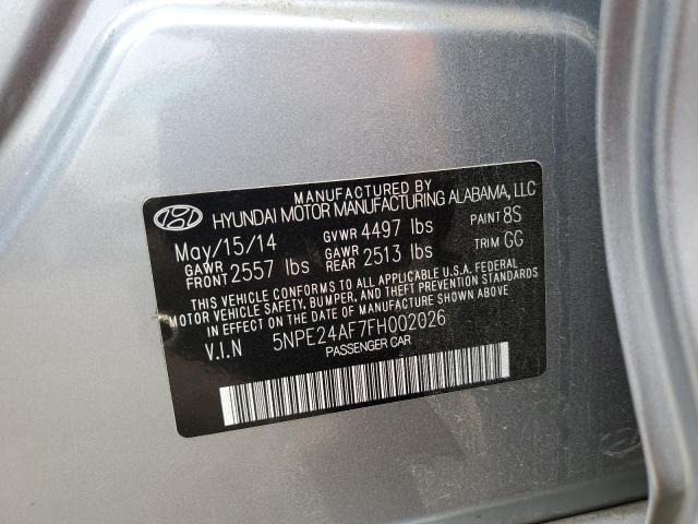 VIN 5NPE24AF7FH002026 2015 Hyundai Sonata, SE no.12