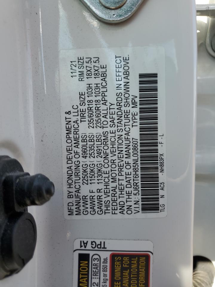 5J6RT6H85NL008607 2022 Honda Cr-V Exl