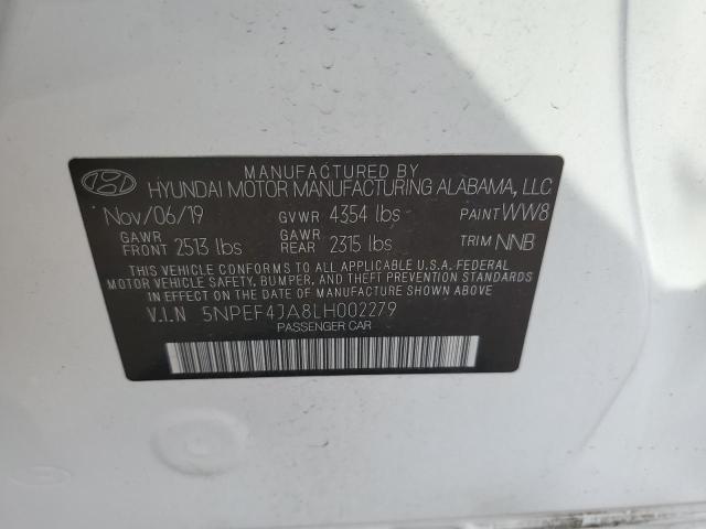 2020 HYUNDAI SONATA SEL 5NPEF4JA8LH002279  64910264