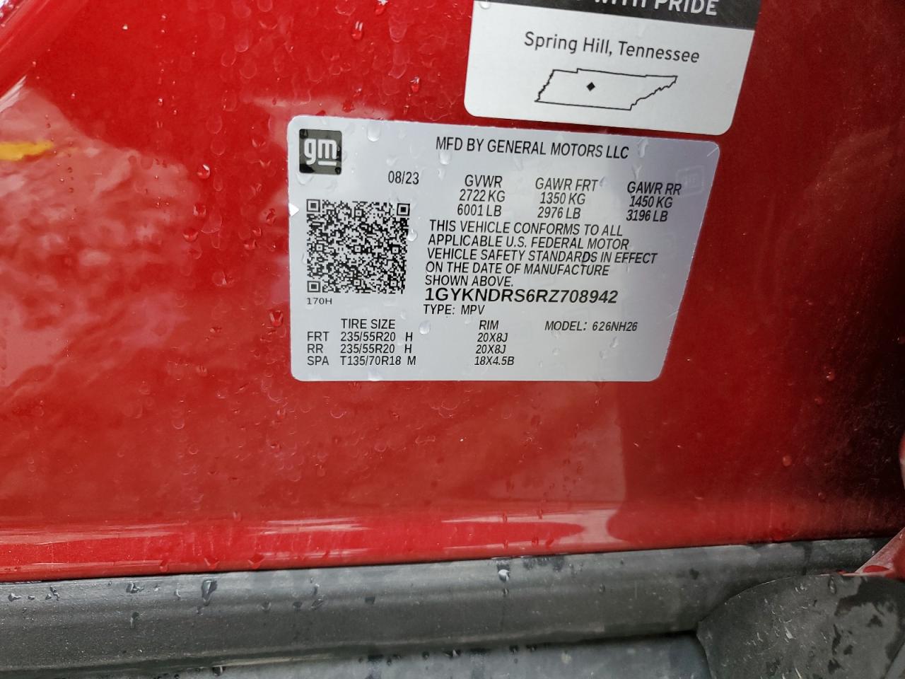 1GYKNDRS6RZ708942 2024 Cadillac Xt5 Premium Luxury