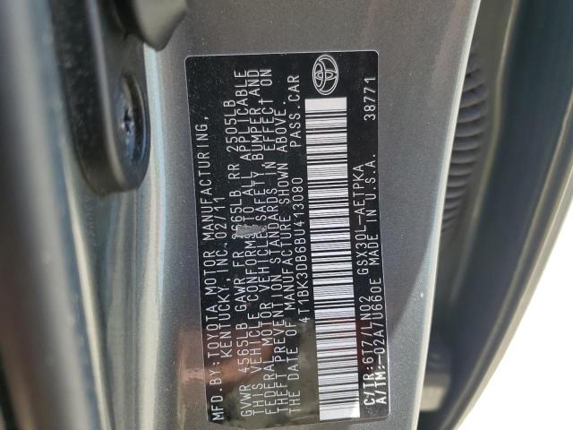 2011 Toyota Avalon Base VIN: 4T1BK3DB6BU413080 Lot: 62144864