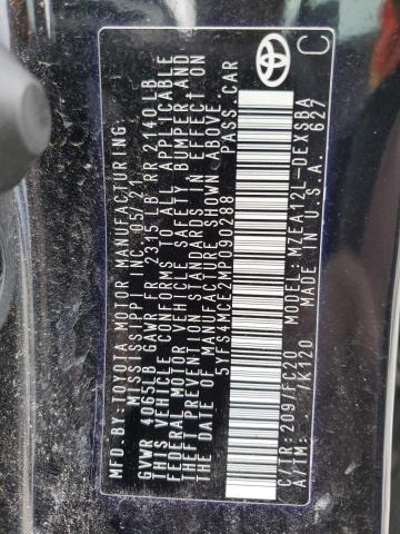 2021 TOYOTA COROLLA SE - 5YFS4MCE2MP090288