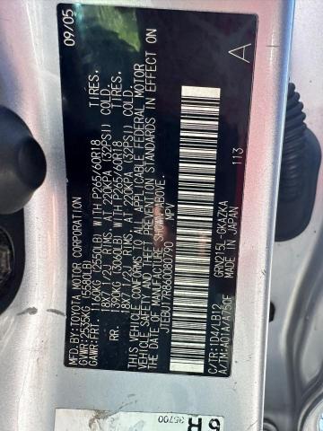 2006 Toyota 4Runner Limited VIN: JTEBU17R860080790 Lot: 62217664