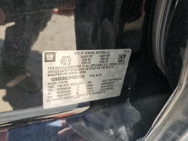 2015 Chevrolet Tahoe C1500 Ls VIN: 1GNSCAKC3FR657822 Lot: 62943904