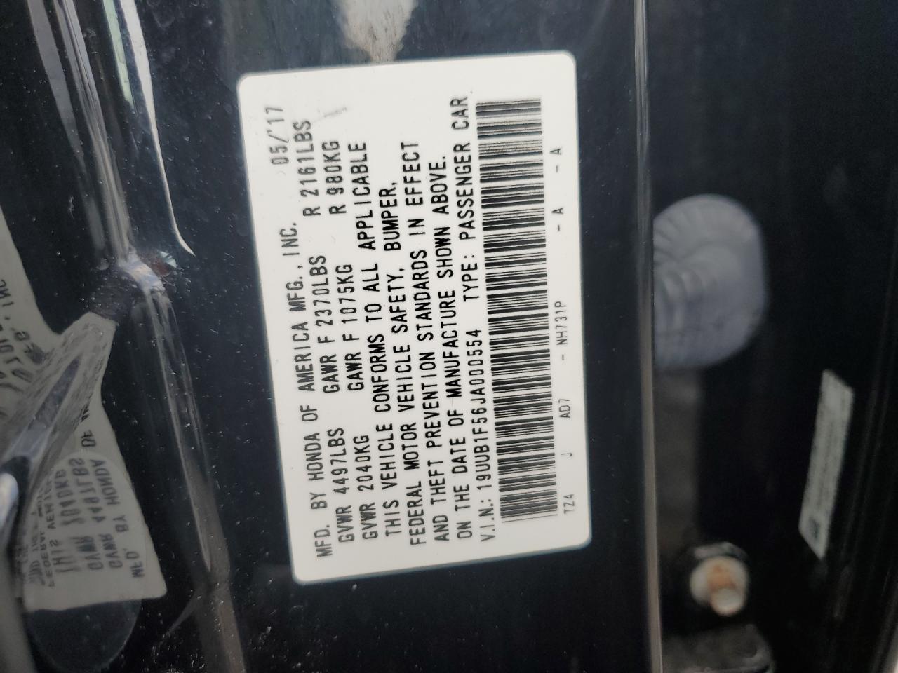 19UUB1F56JA000554 2018 Acura Tlx Tech
