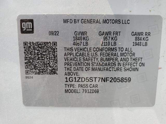 2022 CHEVROLET MALIBU LT - 1G1ZD5ST7NF205859
