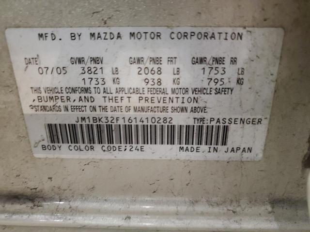 2006 Mazda 3 I VIN: JM1BK32F161410282 Lot: 61405584