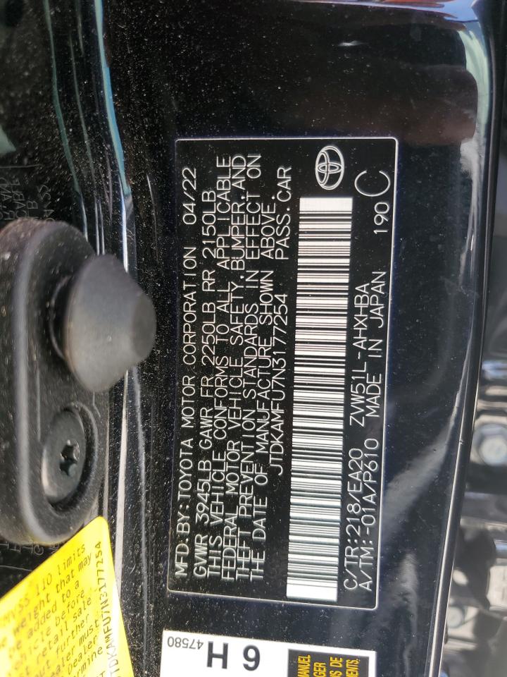 JTDKAMFU7N3177254 2022 Toyota Prius Night Shade