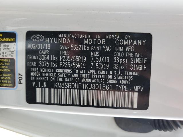 2019 HYUNDAI SANTA FE X - KM8SRDHF1KU301561