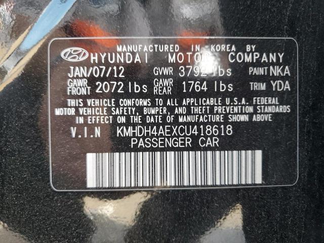 2012 Hyundai Elantra Gls VIN: KMHDH4AEXCU418618 Lot: 62418854