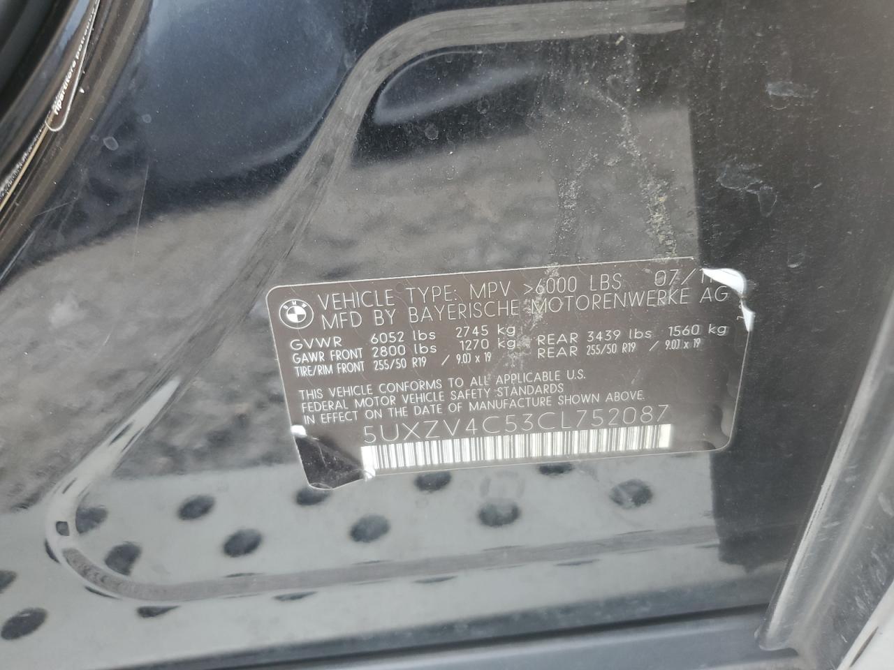 5UXZV4C53CL752087 2012 BMW X5 xDrive35I