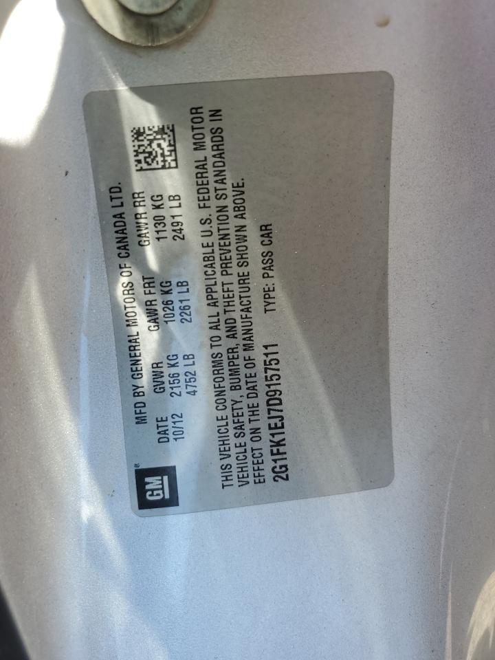 2G1FK1EJ7D9157511 2013 Chevrolet Camaro 2Ss