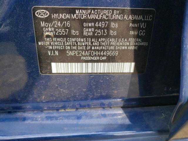 2017 HYUNDAI SONATA SE - 5NPE24AF0HH449669