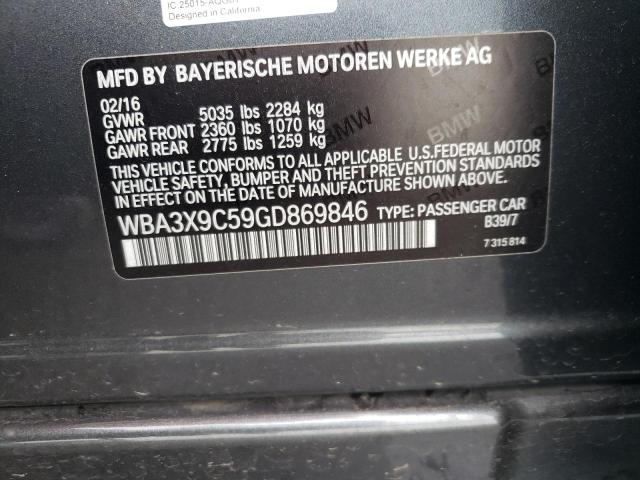 VIN WBA3X9C59GD869846 2016 BMW 3 Series, 335 Xigt no.12