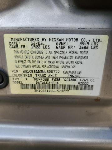 2006 Nissan Sentra 1.8 VIN: 3N1CB51D36L520777 Lot: 61439764