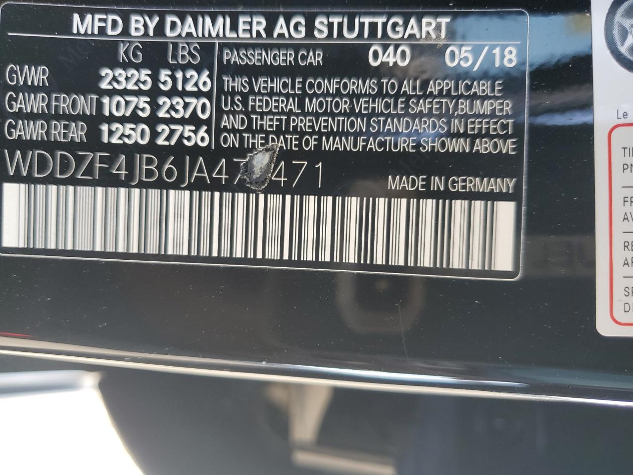 WDDZF4JB6JA478471 2018 Mercedes-Benz E 300