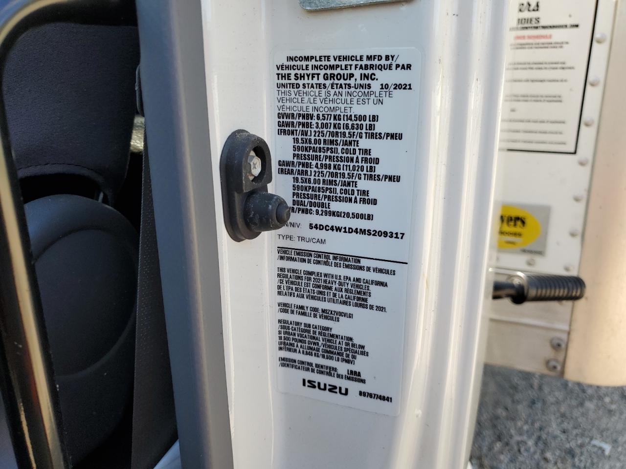 54DC4W1D4MS209317 2021 Isuzu Npr Hd