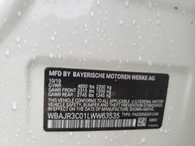 VIN WBAJR3C01LWW63535 2020 BMW 5 Series, 530 I no.12