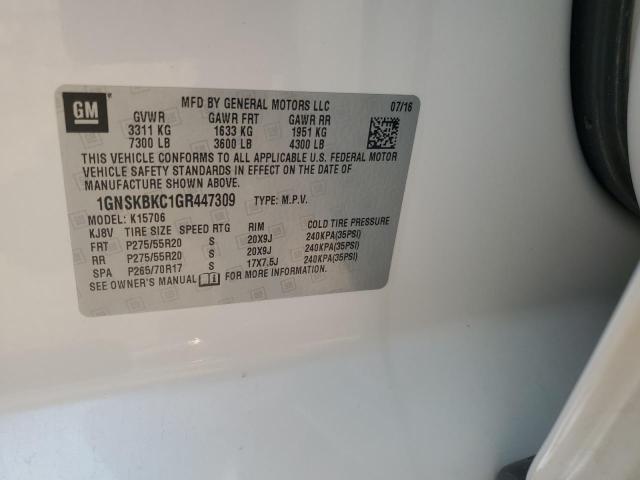 2016 CHEVROLET TAHOE K150 - 1GNSKBKC1GR447309