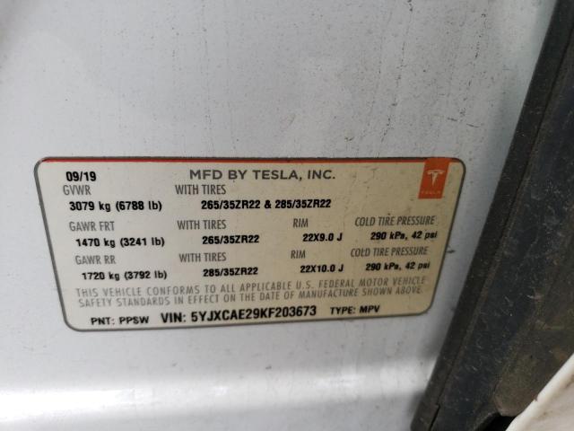 2019 TESLA MODEL X - 5YJXCAE29KF203673