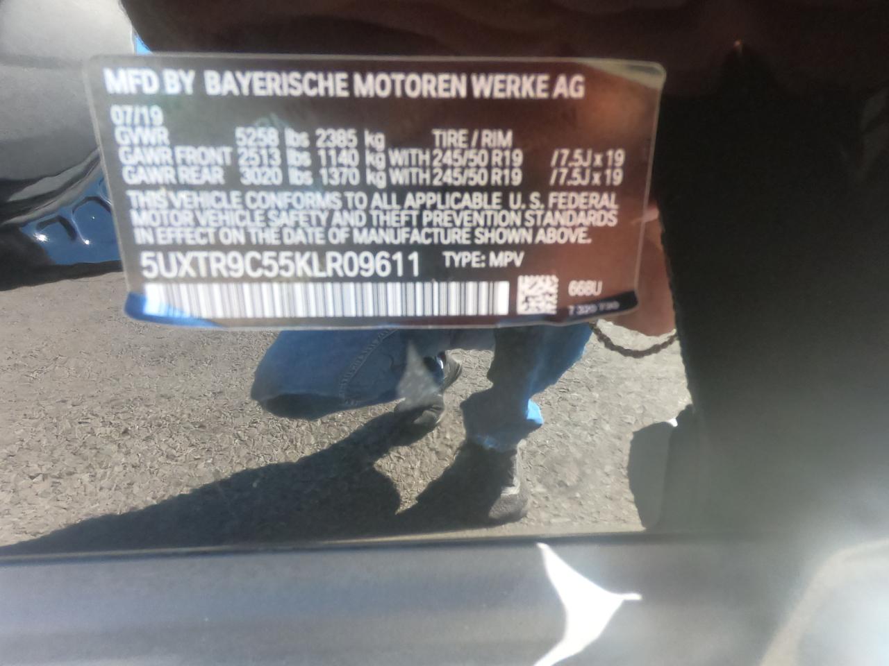 5UXTR9C55KLR09611 2019 BMW X3 xDrive30I