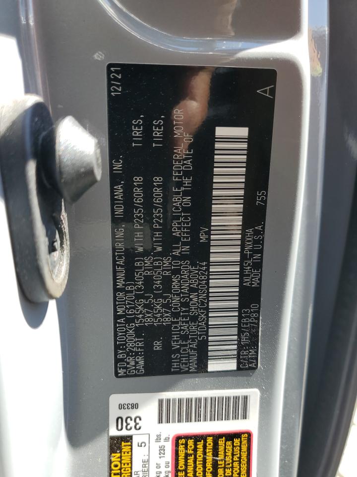 5TDASKFC2NS048244 2022 Toyota Sienna Xle