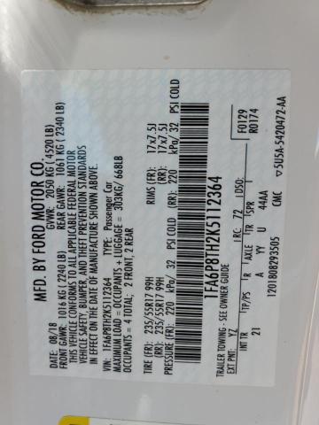 2019 Ford Mustang VIN: 1FA6P8TH2K5112364 Lot: 62445614