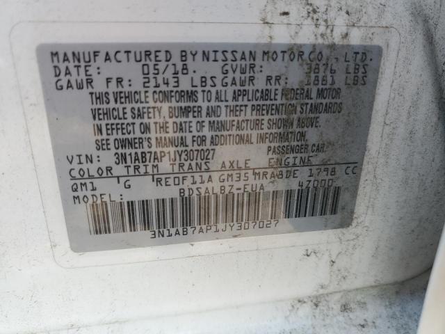 2018 NISSAN SENTRA S - 3N1AB7AP1JY307027