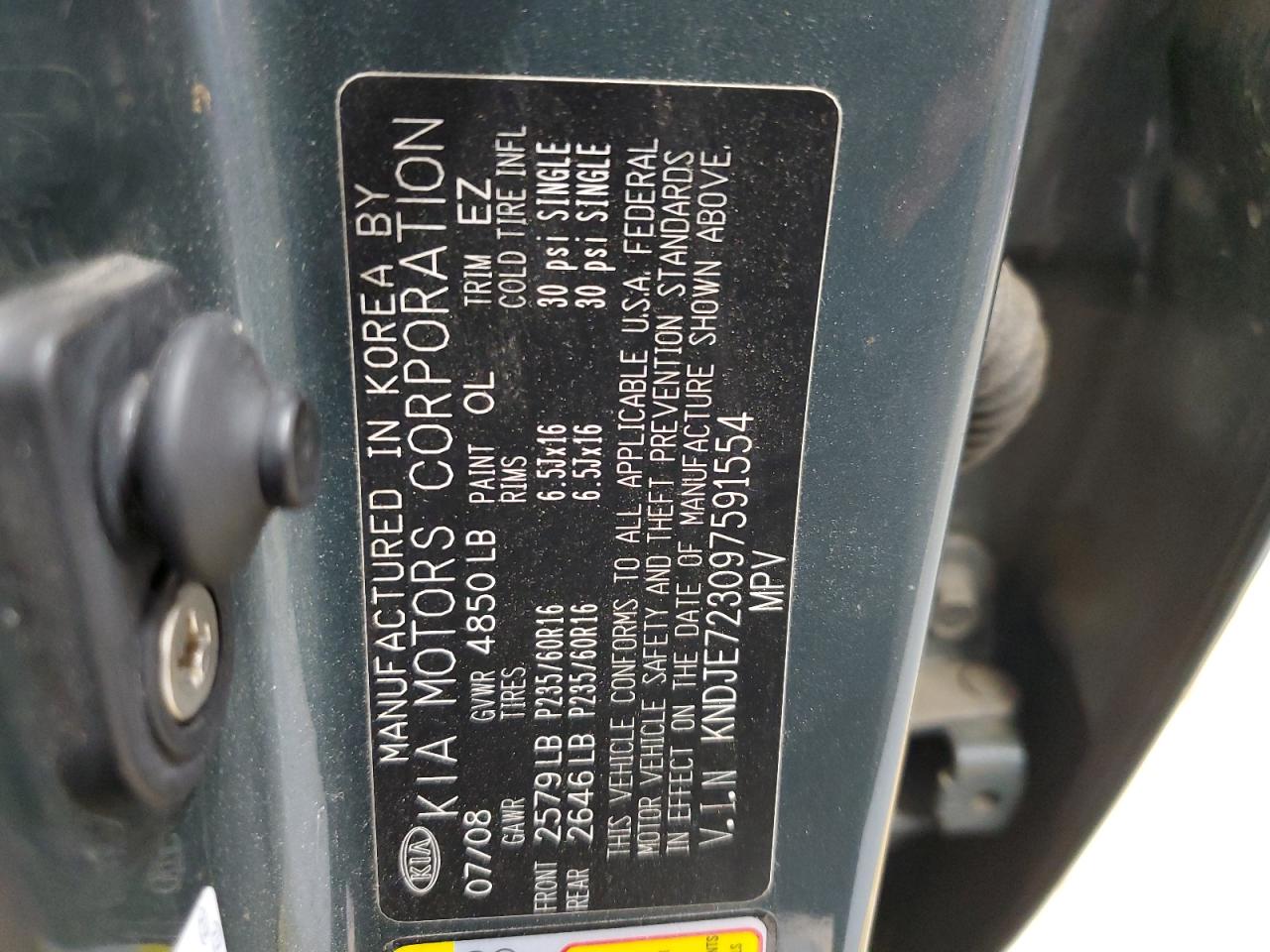 KNDJE723097591554 2009 Kia Sportage Lx