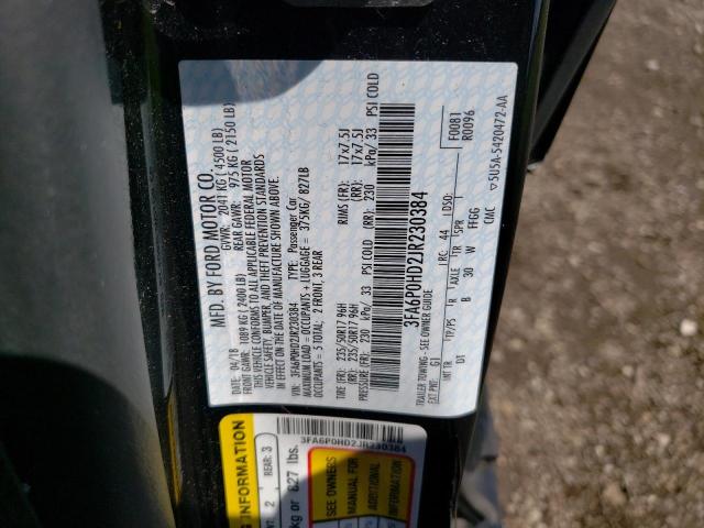 2018 Ford Fusion Se VIN: 3FA6P0HD2JR230384 Lot: 62663274