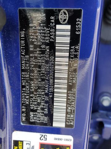 2018 TOYOTA CAMRY HYBR - 4T1B21HK3JU507530