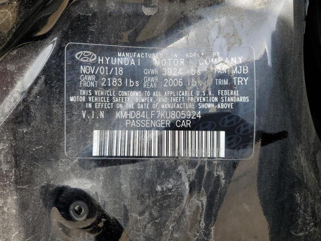 2019 Hyundai Elantra Sel VIN: KMHD84LF7KU805924 Lot: 62430064