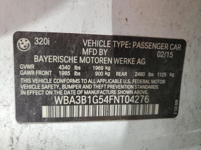 2015 BMW 320 I VIN: WBA3B1G54FNT04276 Lot: 61882134