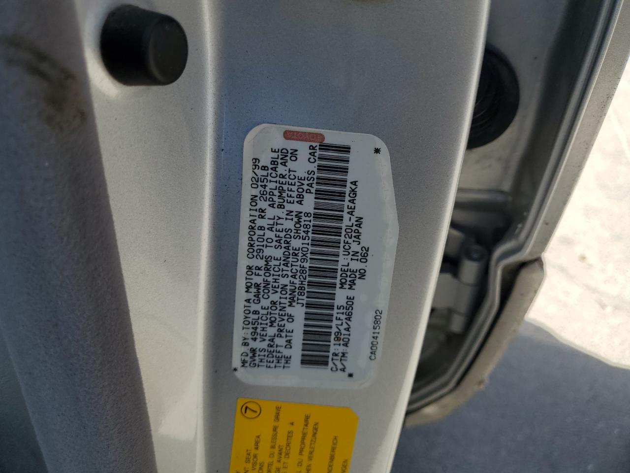 JT8BH28F9X0154818 1999 Lexus Ls 400