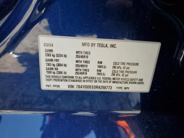 VIN 7SAYGDEE0RA266773 2024 Tesla MODEL Y no.13