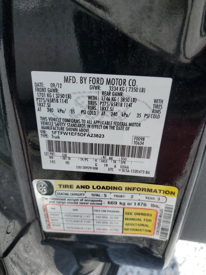 1FTFW1EF5DFA23823 2013 Ford F150 Supercrew