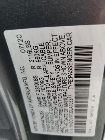 2020 HONDA ACCORD SPO - 1HGCV1F33LA105377