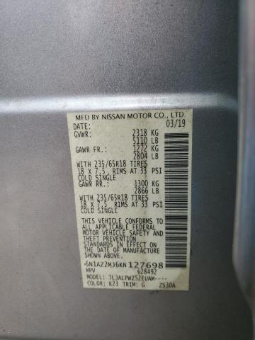 2019 Nissan Murano S VIN: 5N1AZ2MJ6KN127698 Lot: 61075934