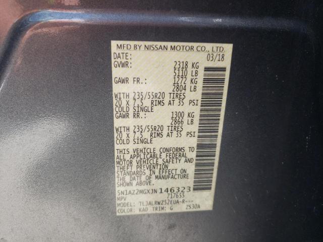 2018 Nissan Murano S VIN: 5N1AZ2MGXJN146323 Lot: 61468964