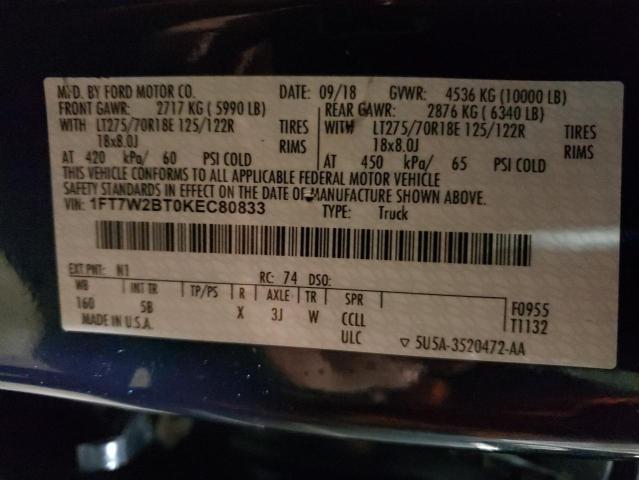 2019 FORD F250 SUPER - 1FT7W2BT0KEC80833