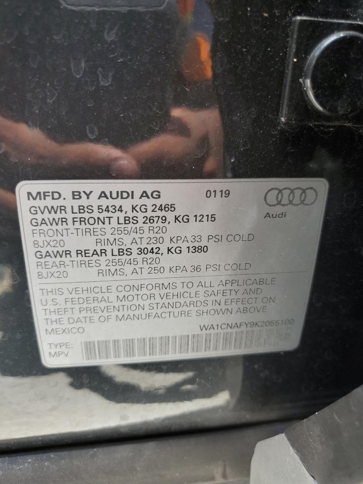 WA1CNAFY9K2055100 2019 Audi Q5 Prestige