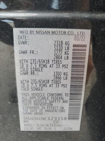 2022 Nissan Murano S VIN: 5N1AZ2AJ3NC123158 Lot: 61649724