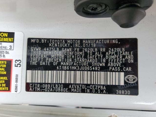 VIN 4T1B61HK3JU065482 2018 Toyota Camry, Xse no.13