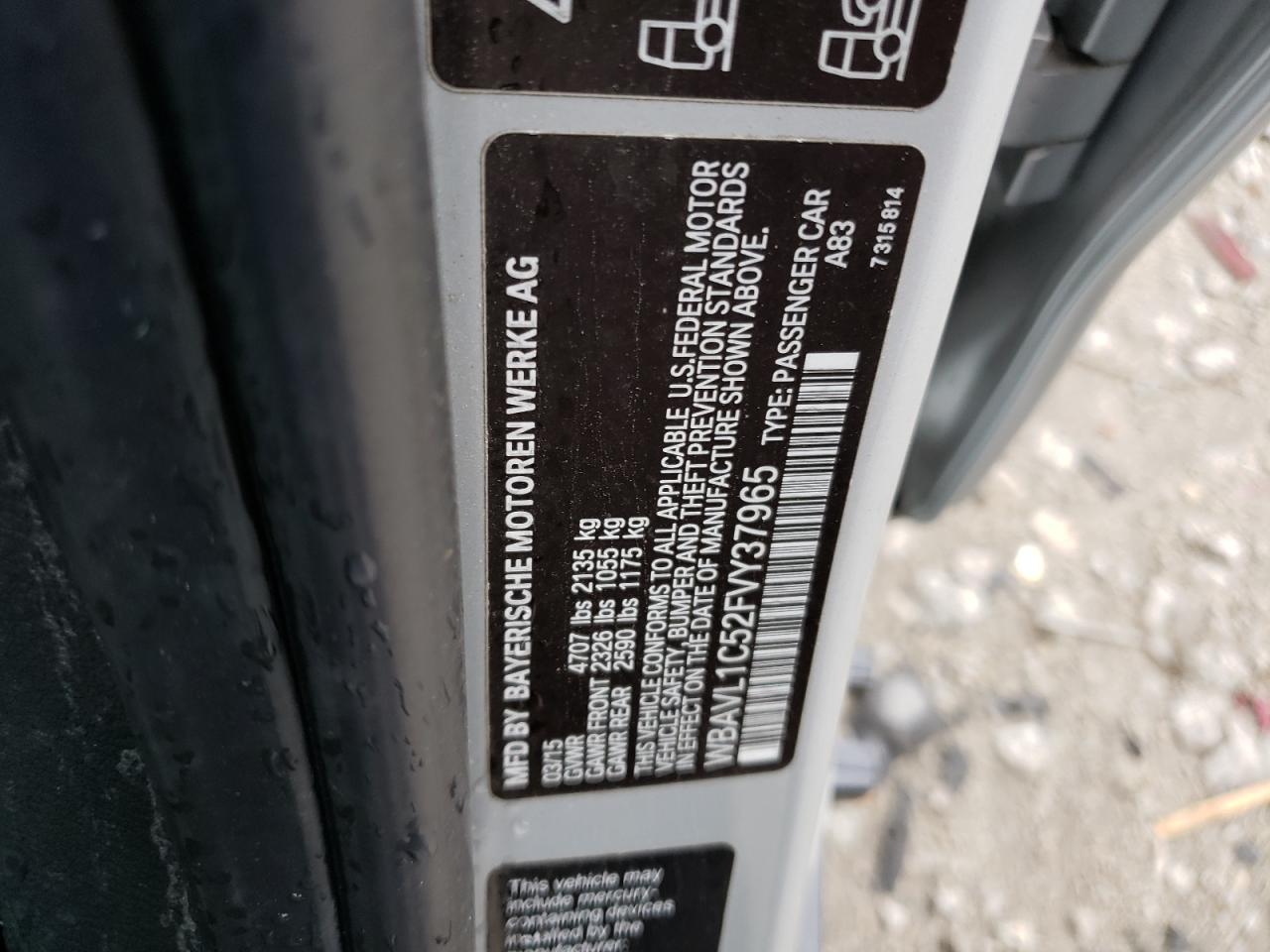 WBAVL1C52FVY37965 2015 BMW X1 xDrive28I