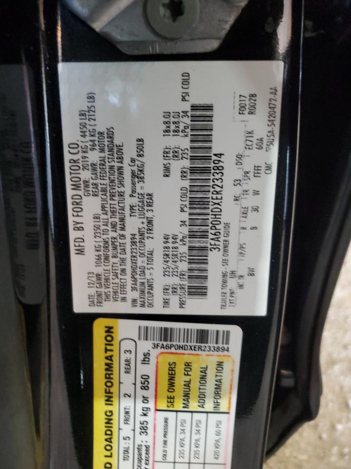 3FA6P0HDXER233894 2014 Ford Fusion Se