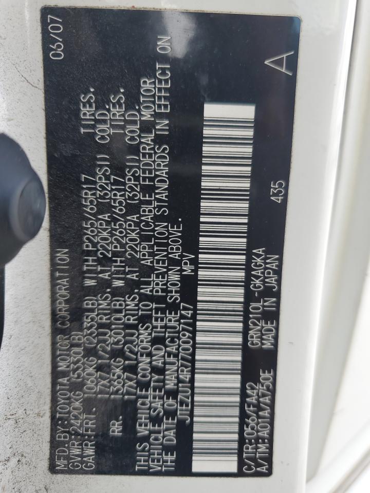 JTEZU14R770097147 2007 Toyota 4Runner Sr5