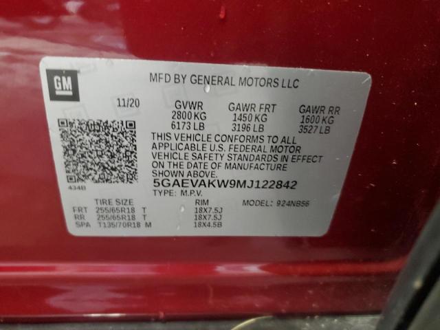 2021 Buick Enclave Essence VIN: 5GAEVAKW9MJ122842 Lot: 62757654
