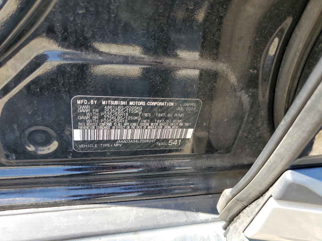 JA4AD3A34LZ006297 2020 Mitsubishi Outlander Se